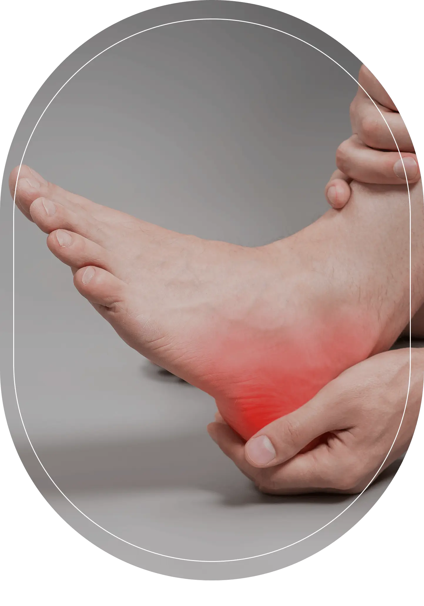 Red area indicating heel discomfort